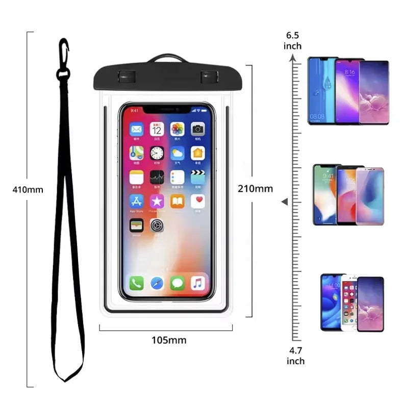 Waterproof phone case, swimming waterproof bag, universal underwater protective bag cover, suitable for iPhone Samsung phones un