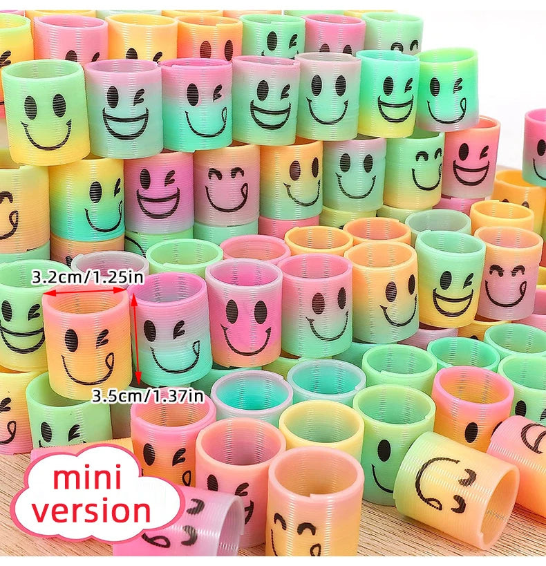12/24 Rainbow Magic Springs Circle Toys Kids Birthday Party Favors Guests Giveaway Small Gifts Pinata Fillers Flexible Funny Toy