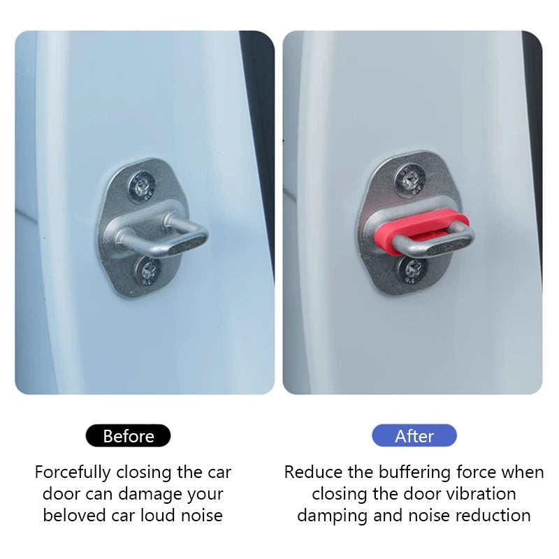 4pcs Car Door Shock Absorber Universal Car Door Buckle Soundproof Deadener Damper Cushion Anti-Vibration Buffer Pad