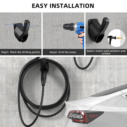 Portable EV Charger Plug Holder Stand for TESLA Nacs Type 1 Type2 GB/T Car Charger Wall Mount Bracket Car Charging Cable Bracket