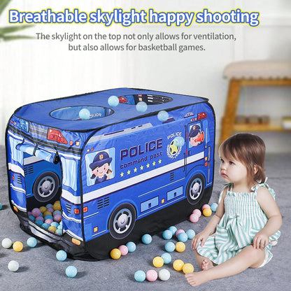 Foldable Kids Indoor Outdoor Tent Game House Car Shaped House Hiding House with Opening Shooting Game for Kids Boys Girls Girft