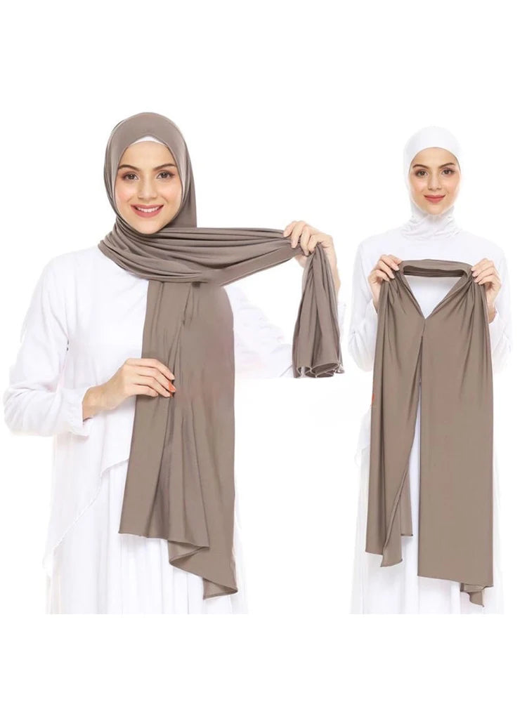 Premium Jersey Instant Hijab Good Stitch Stretchy Jersey Scarf Malaysia Wraps Plain Muslim Turban Headband Shawls Supplier