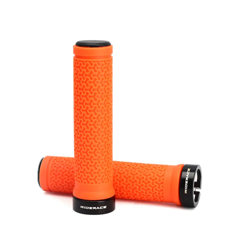 RIDERACE Bicycle Handle Bar Grips MTB Mountain Bike Single-sided Locking Handlebar Cover Rubber Non-slip Cycling Accessories