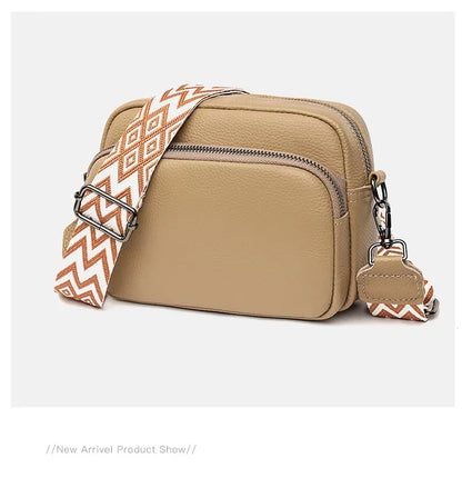 Women Crossbody Bag Multi Space Fashion Design Sense Large Capacity PU Material Lightweight Single Shoulder Bag