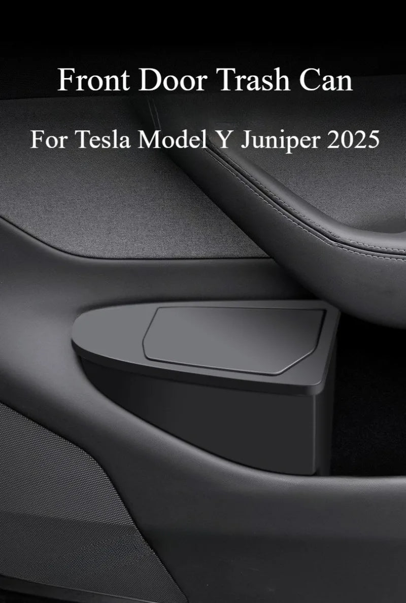 Front Door Storage Trash Can for Tesla Model Y Juniper 2025 Car Door Storage Box Multi Functional Storage Box Car Accessories