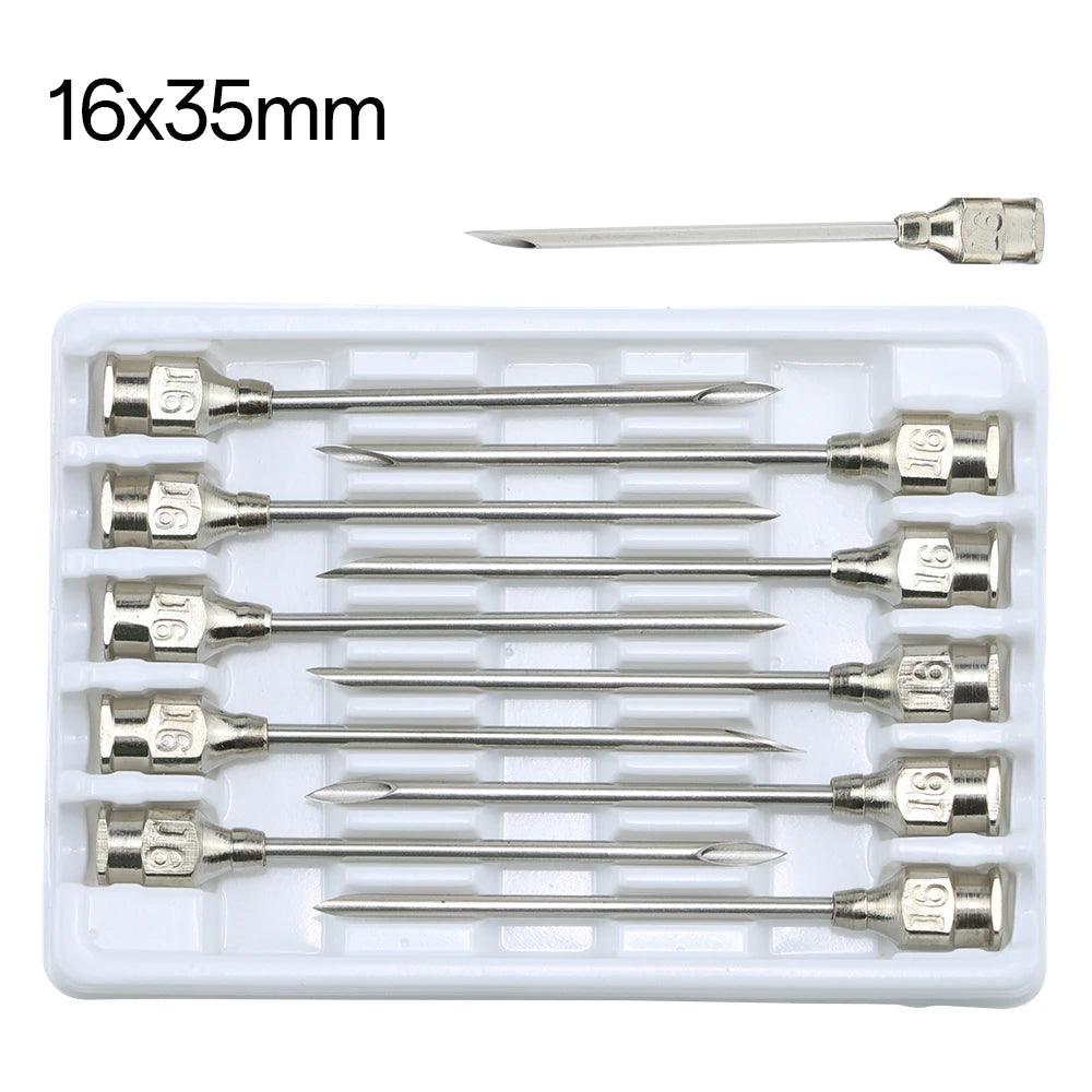 10pcs Stainless steel veterinary needles Syringe Dispensing Needle For Farm,Fluid Supplement,Livestock, Poultry,Glue Dispensing