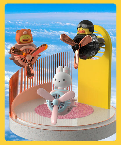 1PC Car Magnetic Cute Cartoon Figure Air Outlet Clip Aromatherapy - Complimentary Two Unscented PE Tablets and Two 5ml Bottles