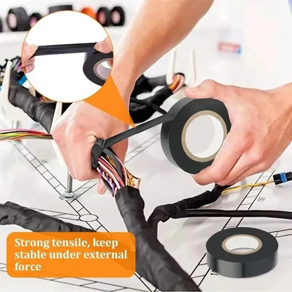 10/100M Black Flame Retardant Electrical Insulation Tape Strong Adhesive Wire Harness Tape for Electrical Wiring Waterproof Tape