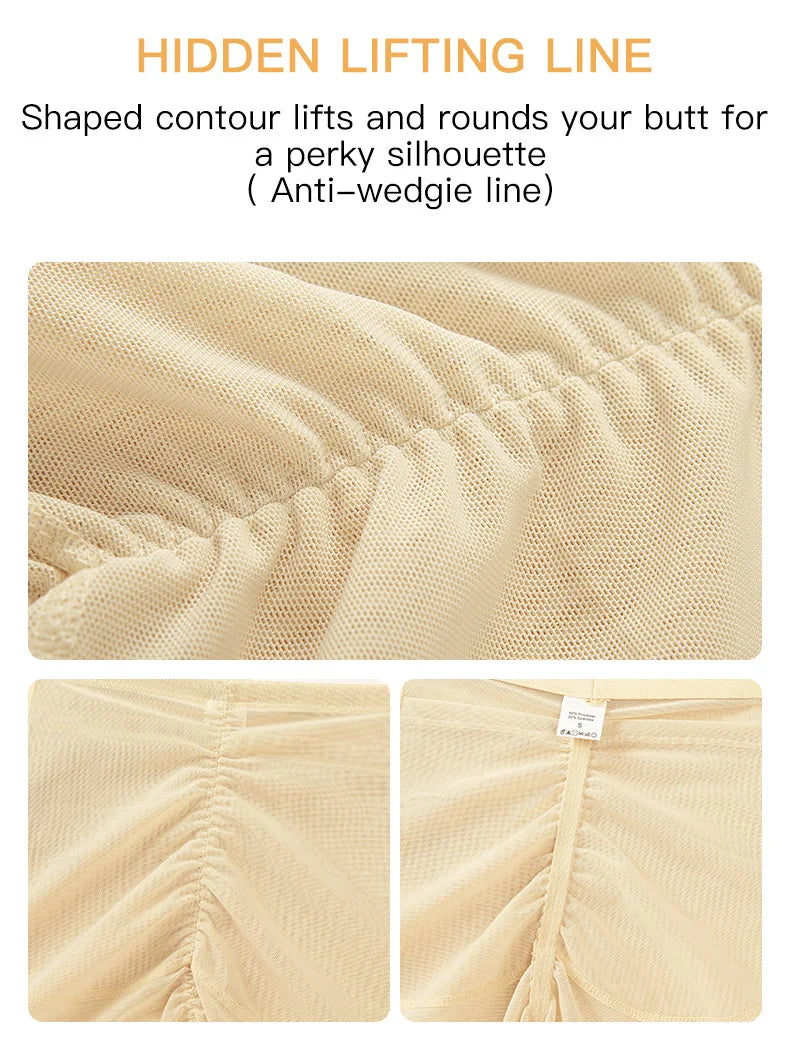 Women 4-Pad Butt Lifter Panties High Waist Tummy Control Shapewear Hip Enhancer Mesh Briefs Belly Slimming Body Shaper Shorts