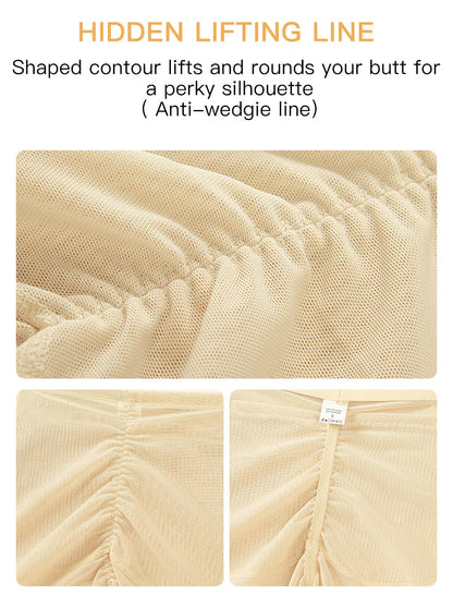 Women 4-Pad Butt Lifter Panties High Waist Tummy Control Shapewear Hip Enhancer Mesh Briefs Belly Slimming Body Shaper Shorts