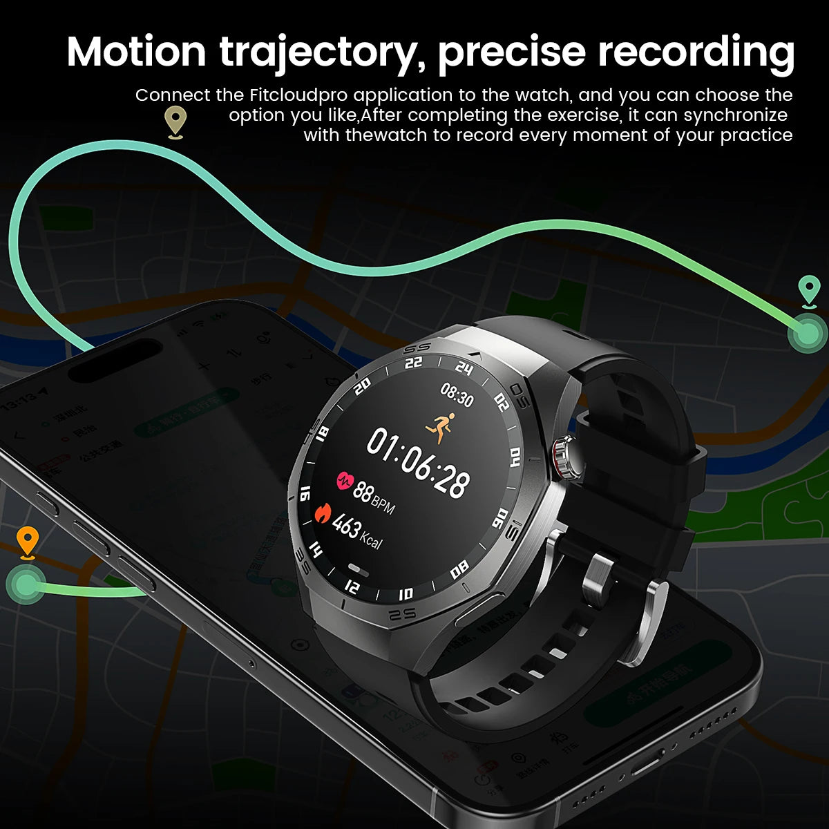 2025 New GT5 Pro Smart Watch Men AMOLED Screen GPS Motion trajectory Heart Rate Monitr Bluetooth Call SmartWatch Waterproof Band