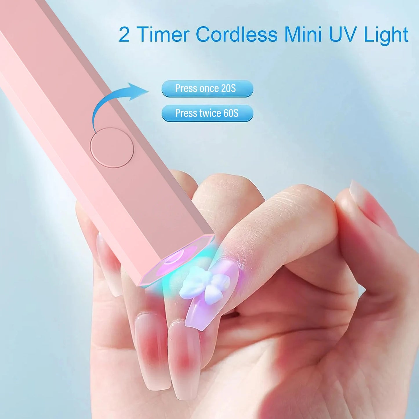 YIKOOLIN Convenient Handheld Nail Dryer Lamp UV/LED Nail Curing All Gel Polish Nail Art Tool Nail Art Convenient Nail Lamp