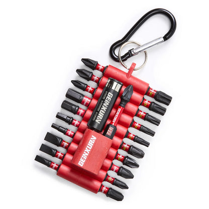 Geinxurn 22PCS 1”/2” Mixed Magnetic S2 Steel Multi Cross Driver Bits,21PCS Driver Bits and 1 Pc Bit Holder with Organizer Sleeve