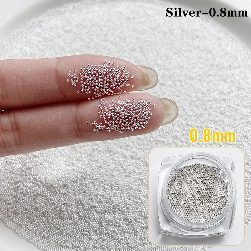 0.4mm-1.5mm Mini Steel Ball Metal Micro Caviars Alloy Nail Art Rhinestones Jewelry Manicure Accessories DIY Ornaments