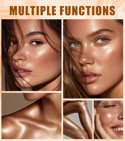 [Natural Glowup] 1pc Glowup Highlighter Stick | Natural Brightening Face Contour & Highlight Makeup, Medium Coverage, Buildable