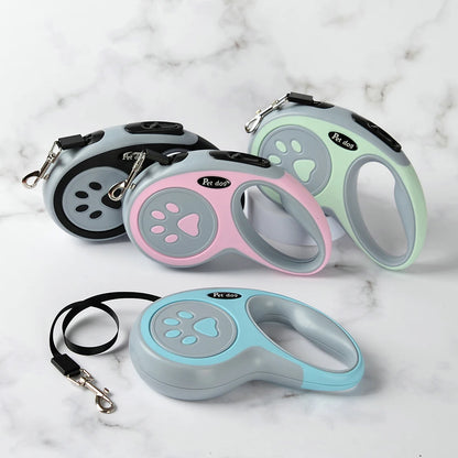 3M/5Metre Dog Leash Walking Automatic Pet Collar ABS Case Nylon Rope Dog Harness Dog footprint Puppy Dog Footprints Keychain