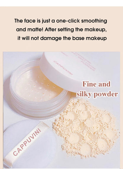 Cappuvini Velvet Mist Set Makeup Powder Fine and Non sticking Powder Mist Face Matte Holding Makeup Clear Honey Powder