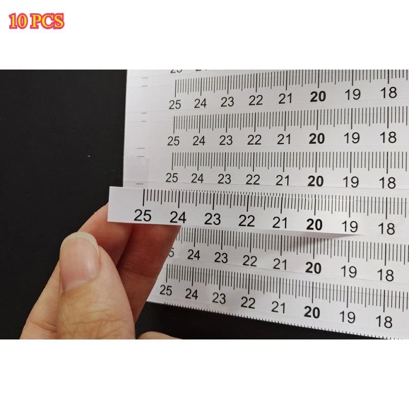 10-piece self-adhesive ruler set, suitable for office/study/sewing — can be attached to any smooth surface, measuring tool