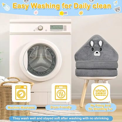 CuteCartoon Animals SoftCoral Velvet Absorbent Quick-Dry SimPle Style Bath Towel Daily Entertainment Dry