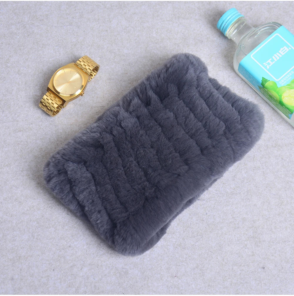 Women Handmade Stretch 100% Real Rabbit Fur Scarf Knit Genuine Rex Rabbit Fur Headbands Girls Natural Rabbit Fur Ring Scarves