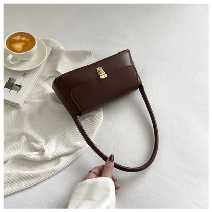 Women's Shoulder Bag Handbag Retro Underarm Bag Fashion Simple Solid Color New Hand Shoulder Bag