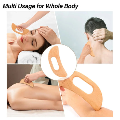 Wooden Gua Sha Tool Manual Massage Scraper for Lymphatic Drainage Slimming Guasha Massage Board Body Tissue Gua Sha Paddle Tool