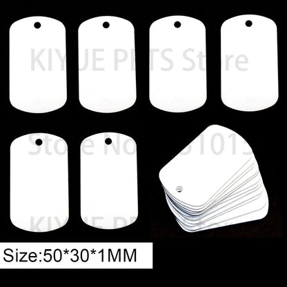 20Pcs Wholesale Personalized Pet ID Nameplate  Heat Transfer Aluminum Blank Hang Tag Customized Key Ring Accessories Pendant