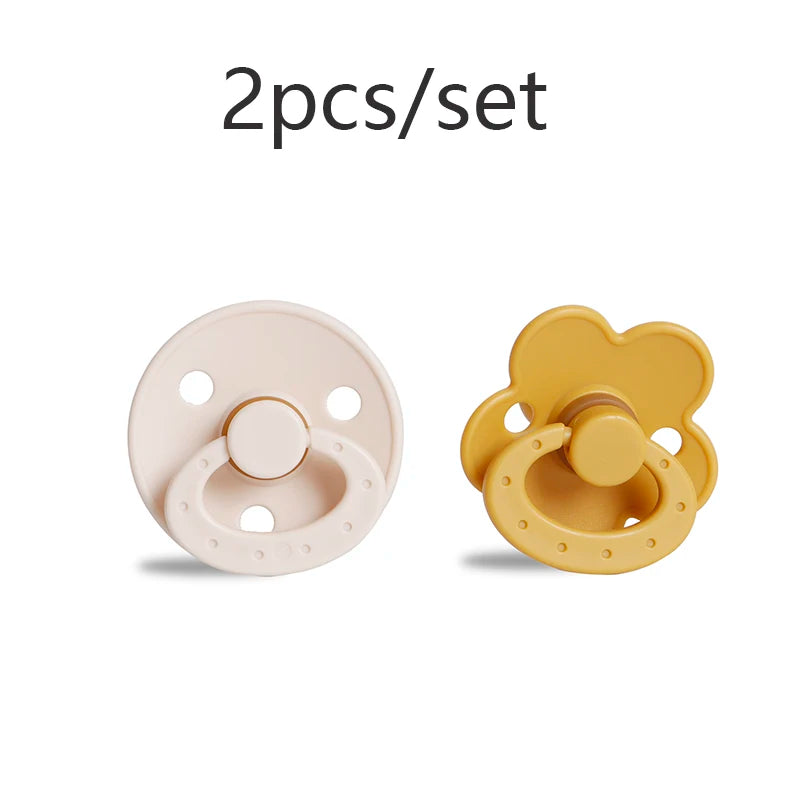 Modabebe Silicone Baby Pacifier Food Grade Silicone Newborn Soother Solid Color Dummies Silicone Nipple For Bebe 2PCS