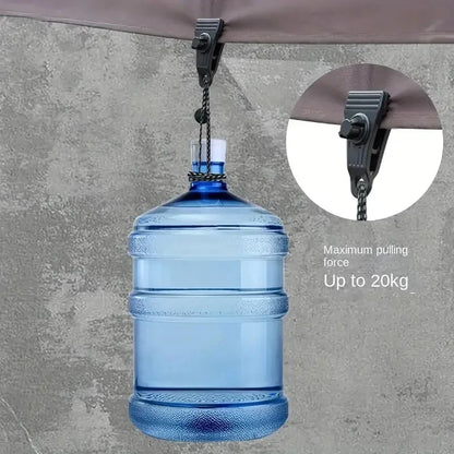 Tent Clips & Carabiner Set, Windproof Reinforced Clamps for Canopy Rainfly Fixing, Outdoor Use
