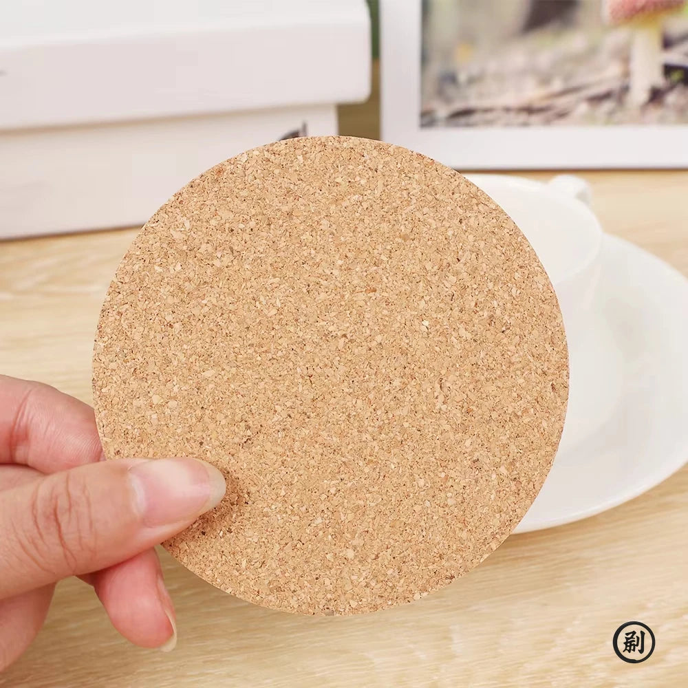 1/5/10PCS Mat Natural Round Wooden Pad Durable Non-Slip Cork Coaster Tea Coffee Mug Drinks Holder for Table Decor DIY Tableware