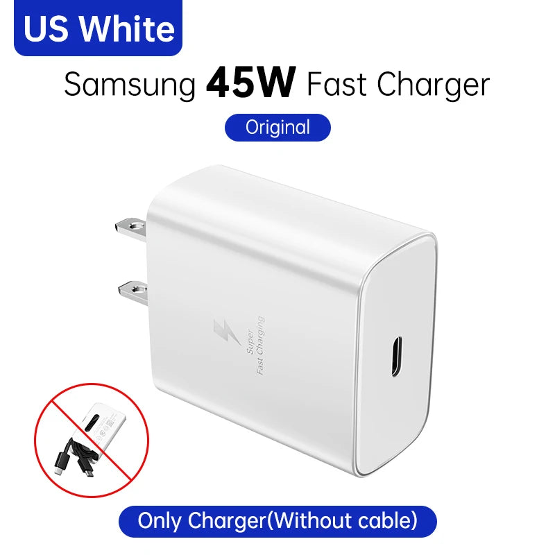 SAMSUNG Charger PD 45W Super Fast Charging Original 25W Wall Charger 5A Type C Cable Galaxy S26 S25 S24 S23 Ultra A54 A53 Note20