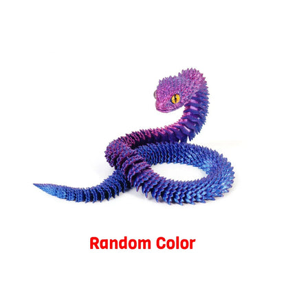 3D Printed Snake Movable Joint Fidget Toy Figurine Simulation Snake Office Desktop Ornament Christmas Gifts Crafts Miniatures