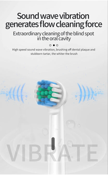 HOMEFISH Bestselling 5-Speed Rotating Electric Toothbrush 360° Rotating Soft Bristle Head Waterproof Sonic Rechargeable