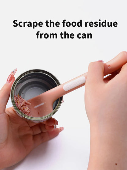 Pet Food Can Spoon And Lid, Cute Long Handle Spoon, Suitable For Wet Food, Canned Food, Snacks, Easy To Clean, Cats And Dogs