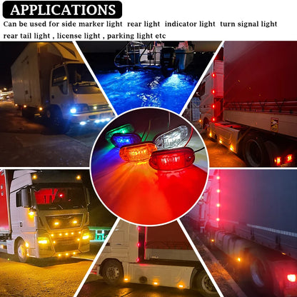20/10PCS12V 24V LED Side Marker Lights Front Rear Clearance Indicator Lamp Truck Accessorie for Scania Trailer BUS Van Caravan