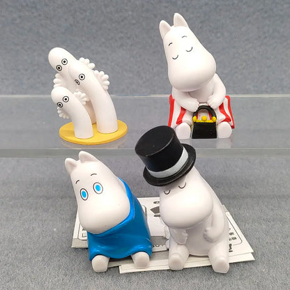 Moominses Shoulder-to-shoulder Sitting Doll Hippo Model Action Figures Collectible Desktop Ornaments