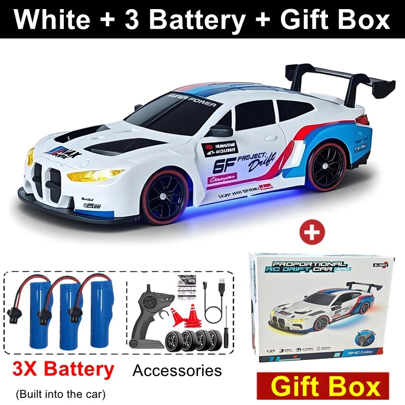 4WD Remote Control Drift Car Full Size 1:24 Mini Remote Control Racing Car Model 2.4G Radio High Speed 4X4 RC Car Vehicle Toy