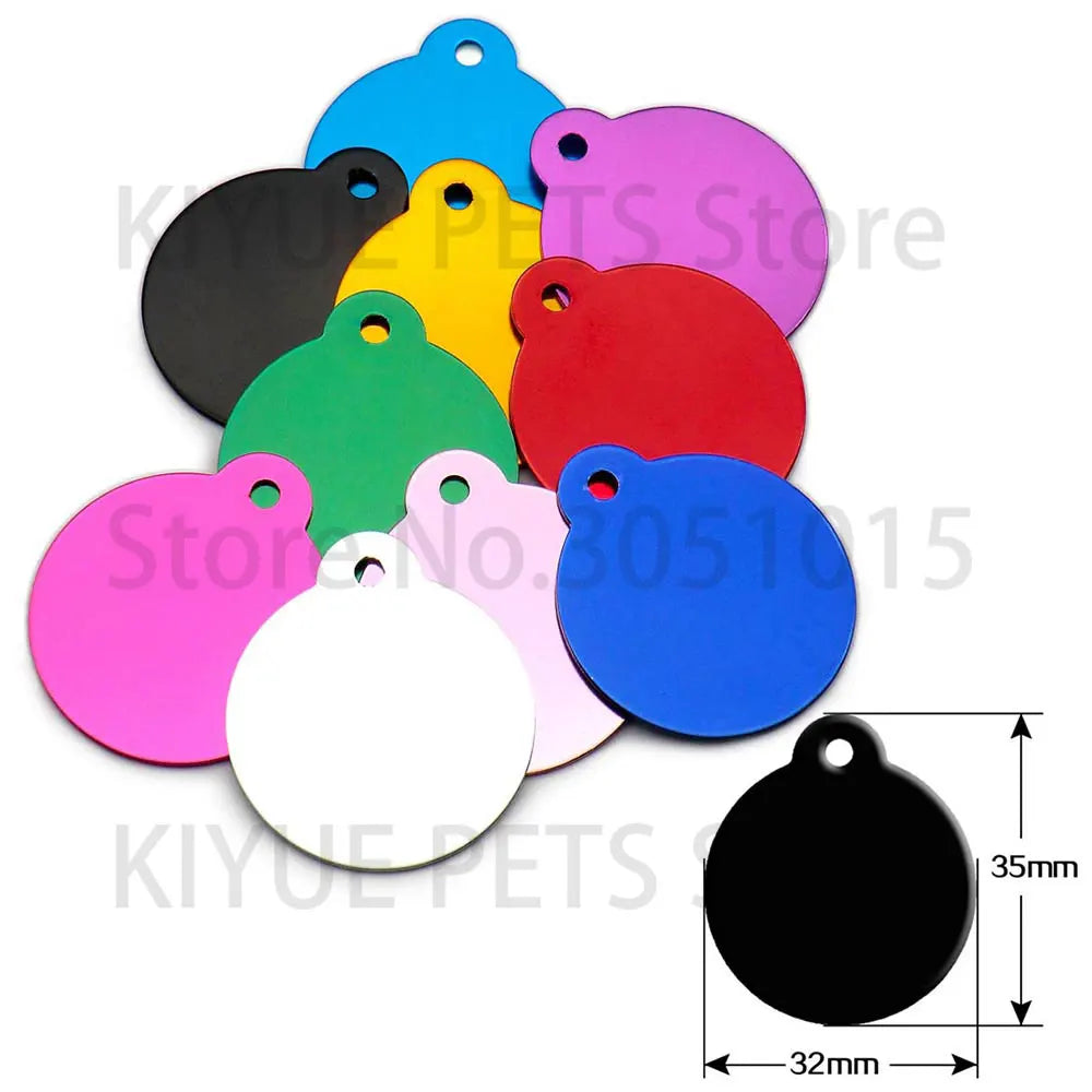 Personalized Random Mix 20pcs Aluminum Pet Dog Tag Nameplate Pedant For Cat Collar Ring Anti-Lost Accessories