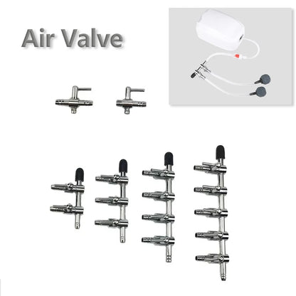 1 2 3 4 5 Way Aquarium Air Splitter Valve Fish Tank Air Pump Flow Splitter Distributor Pump Valve Tap Lever Control Switch Valve