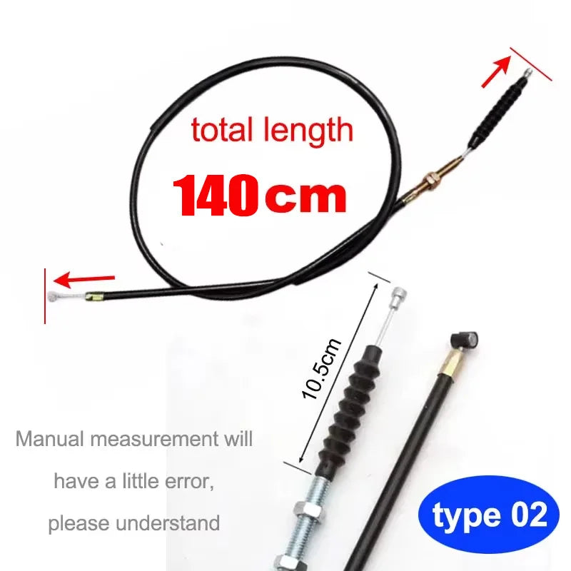 Motorcycle Clutch Cable Line Stroke 10.5/13.5cm Length 80/90/100/110/120/130/140cm for Dirt Pit Bike ATV 50cc 125cc 150cc 200cc