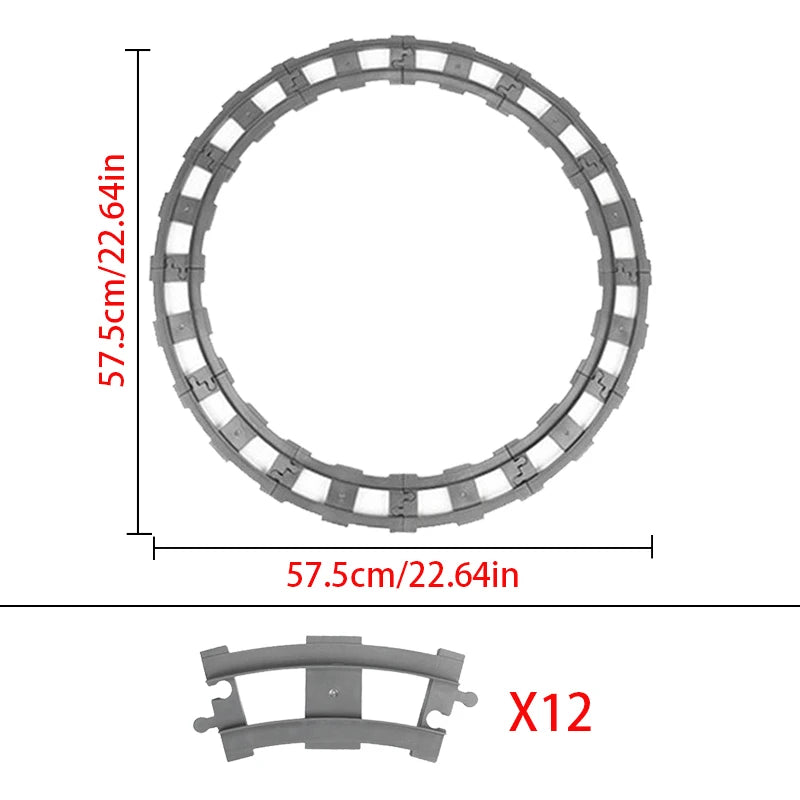 Big Size Building Block Bricks Train Tracks Crossover Parts Switch Straight Curved Duploes Accessories DIY Toy For Children Gift