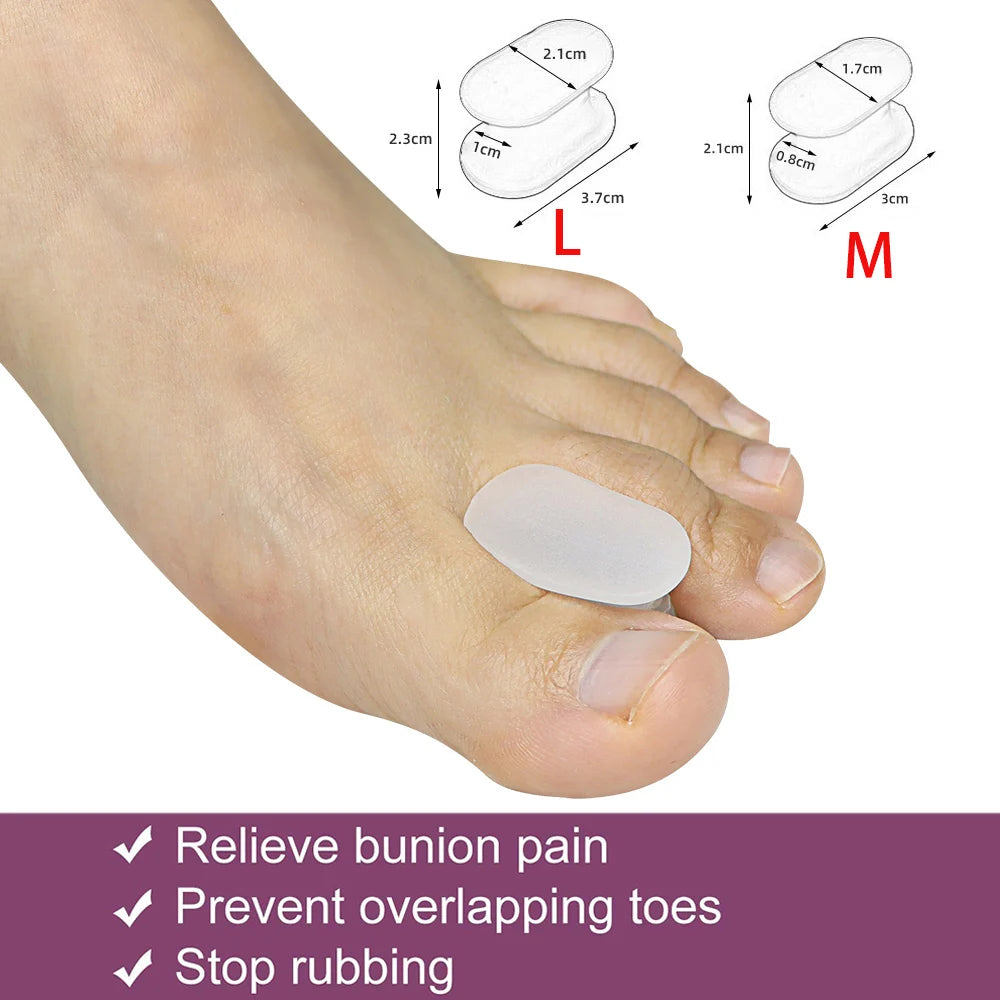 Pexmen 2/4Pcs Toe Spacers Separators Bunion Corrector Gel Toe Protector for Straightening Overlapping Toes for Men and Wom
