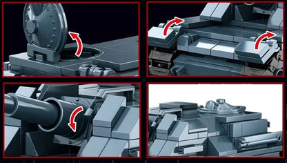 Military Army Soldiers World War Tank Armored Vehicle Model Assemble Building Blocks Bricks DIY Toys Gift