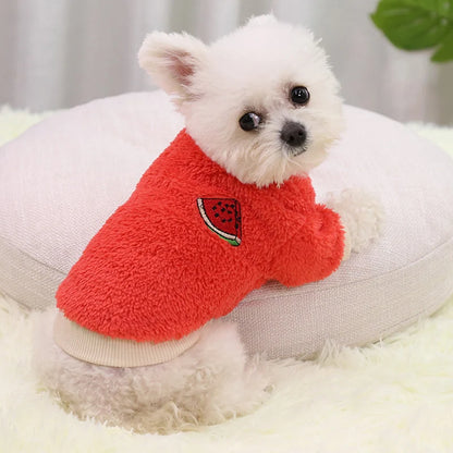 Pet Winter Warm Dog Sweater Thickened Soft Cotton Coat Velvet Vest Clothes Warm and Comfortable Small and Medium sized Dog Pet C