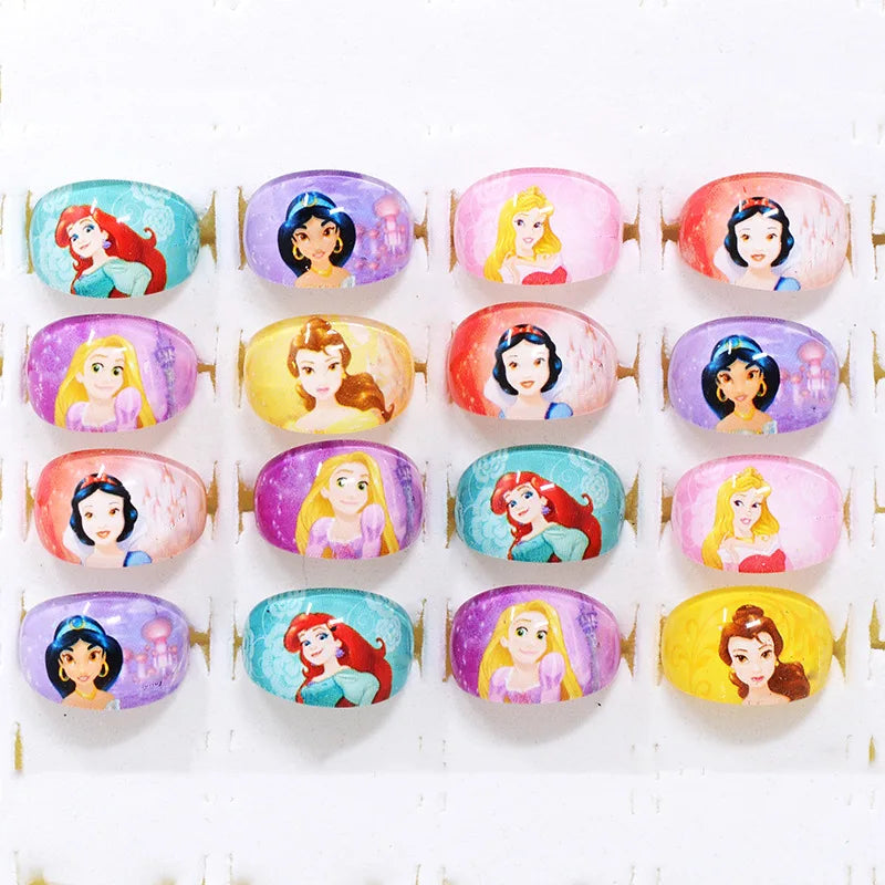 Princess Birthday Party Decoration Kids Party Gifts Favor Ring Princess Children Acrylic Ring Cartoon Accessories Toy Kids Gift