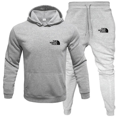 Men's Tracksuit Jogger Set - Casual Sportswear Pullover Hoodie & Sweatpants | Streetwear Fleece Print Sweatsuit