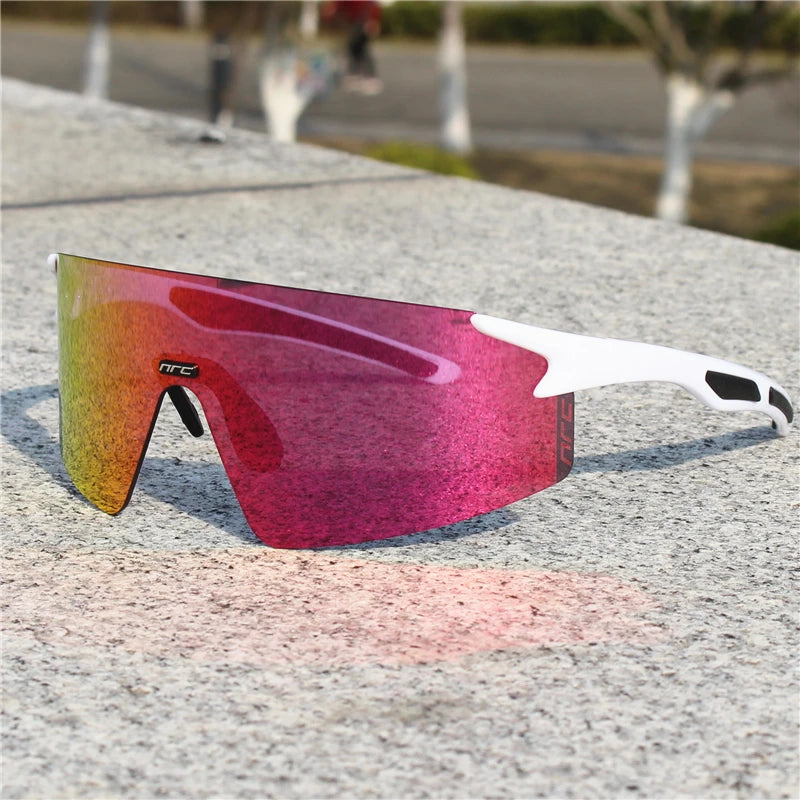 NRC Cycling Sunglasses 1lens UV400 TR90 Sports Bicycle Glasses MTB Mountain Bike Fishing Hiking Riding Eyewear for Men Women
