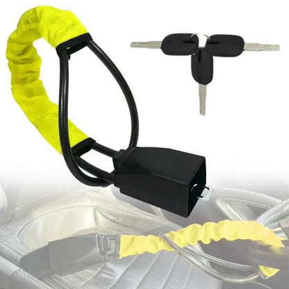 Truck steering wheel lock Universal auto seat belt buckle lock rope Car 5mm thick braided steel cable anti-theft safety lock set