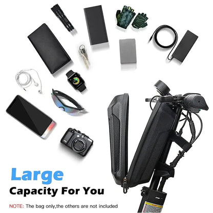 Waterproof E-Bike Front Bag 5L Big Capacity Scooter Tube Bag Wear-resistant Hard Shell Bicycle Storage Bag Bike Accessories