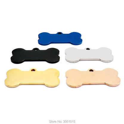 20pcs cat dog ID tag dog Personalized Stainless steel Collar bone pet Charm Pet name pendant Bone Necklace Collar Puppy plate